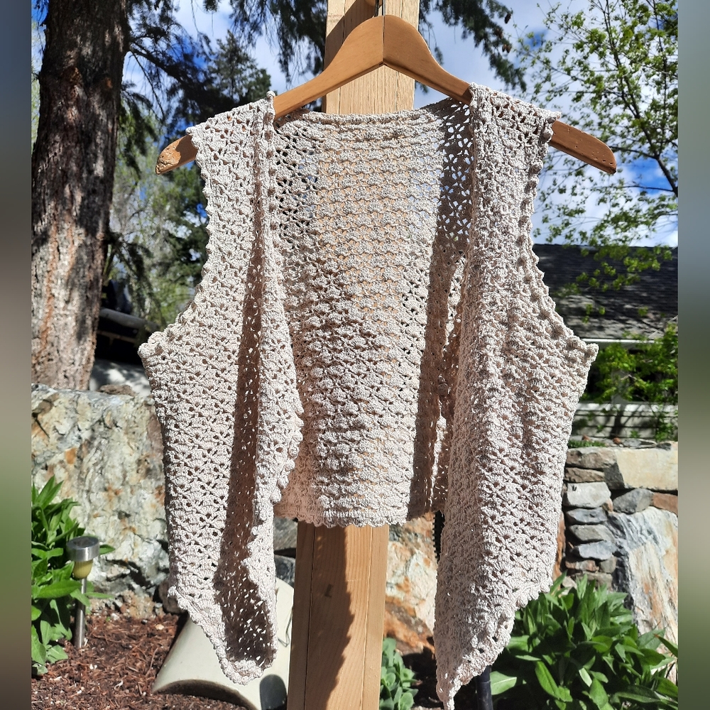 Crochet Open-Knit Vest
